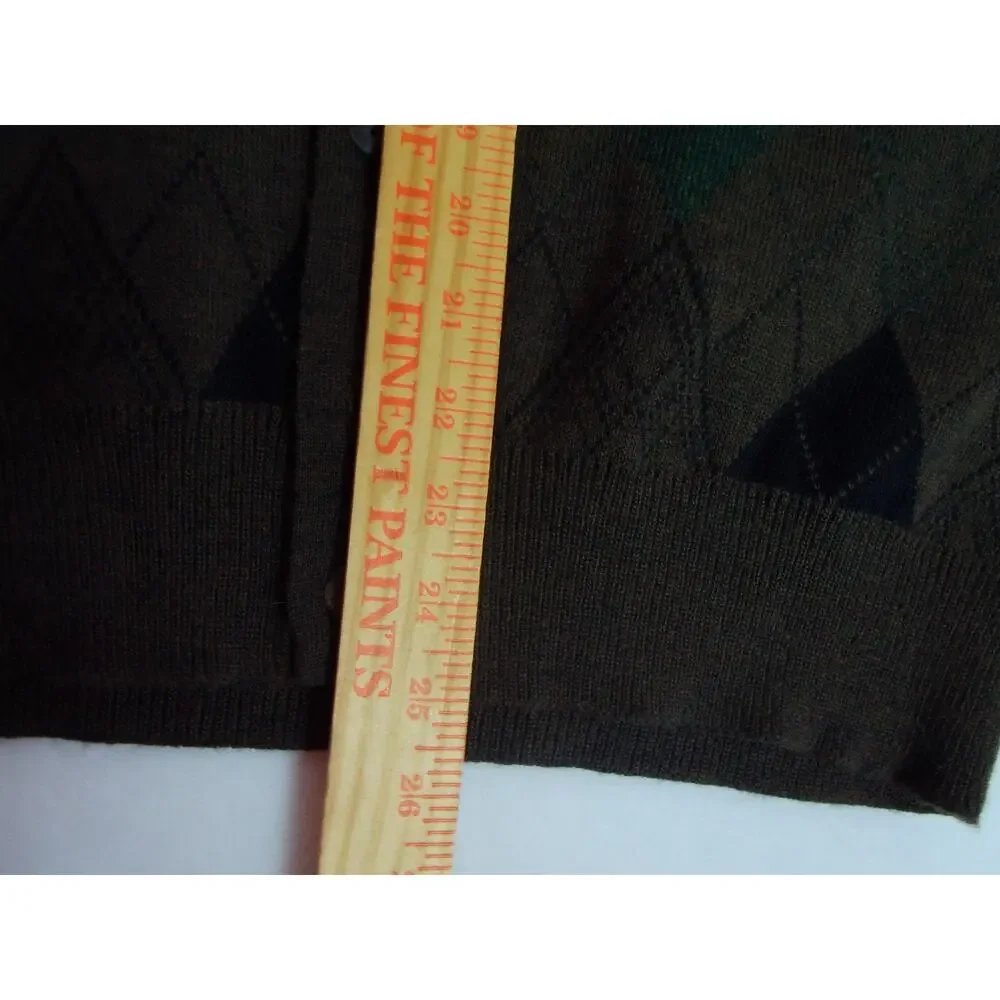 Florence Tricot Italy Sweater Vest Size L Wool Blend Button Up Grandpa‎ Hipsters